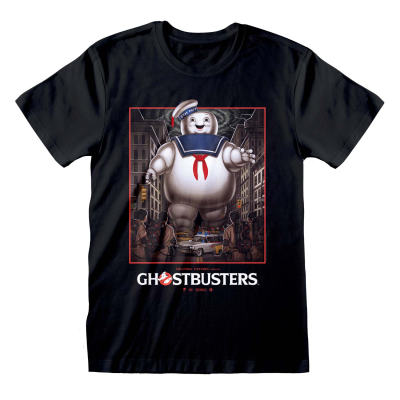 ** Ghostbusters - Stay Puft Square (Unisex Black T-Shirt)  ** black