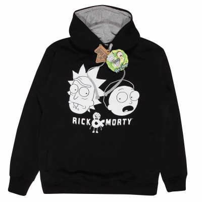 ** Rick and Morty - Pair (Unisex Black Pullover Hoodie)  ** black