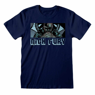 ** Marvel Comics Avengers - Nick Fury (Unisex Navy T-Shirt)  ** Marine