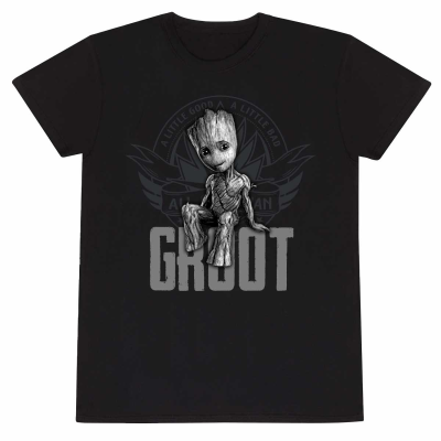 ** Marvel Comics Guardians Of The Galaxy - Groot (Unisex Black T-Shirt)  ** black