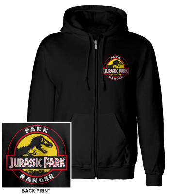 ** Jurassic Park - Park Ranger (Unisex Black Zip-Up Hoodie)  ** black