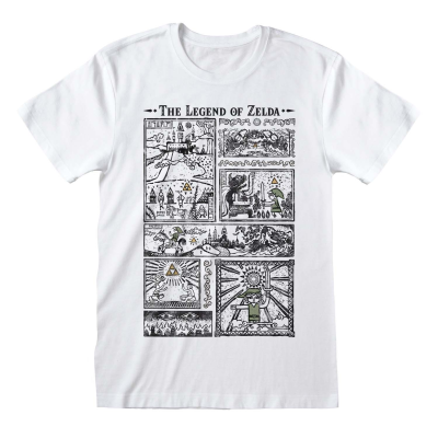 Nintendo Legend Of Zelda - Drawings (Unisex White T-Shirt)  weiß