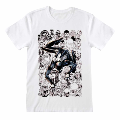 ** Marvel Comics Spider-man - Black Suit Spider (Unisex White T-Shirt)  ** White