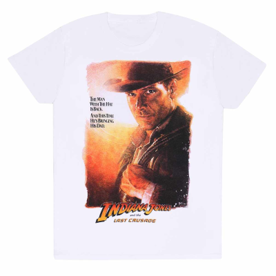 ** Indiana Jones - The Last Crusade Poster (Unisex White T-Shirt)  ** White