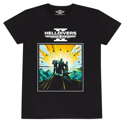 ** Helldivers 2 - 2D Art And Logo (Unisex Black T-Shirt)  ** black