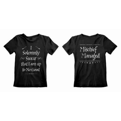 ** Harry Potter - Solemnly Swear (Unisex Black T-Shirt) 5-6 Years ** black