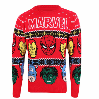 Marvel Comics Avengers  - Faces (Unisex Knitted Jumper)  Multicolour