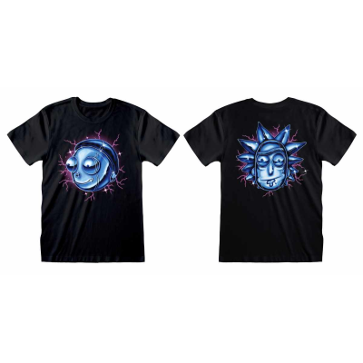 ** Rick And Morty - Chrome Effect (Unisex Black T-Shirt)  ** black