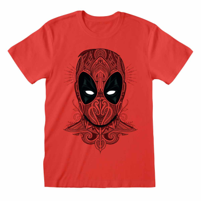 ** Marvel Comics Deadpool - Tattoo Style (Unisex Red T-Shirt)  ** red