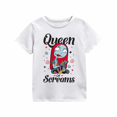 ** Nightmare Before Christmas - Queen Of Screams (Kids Unisex White T-Shirt) 9-11 Years ** White