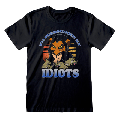 ** Disney Lion King Classic - Surrounded By Idiots (Unisex Black T-Shirt)  ** black