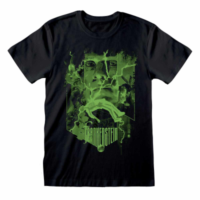 ** Universal Monsters - Frankenstein Green (Unisex Black T-Shirt)  ** black