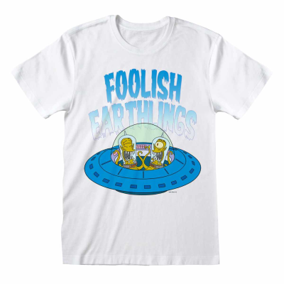 ** Simpsons - Foolish Earthlings (Unisex White T-Shirt)  ** White