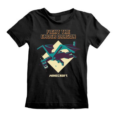 Minecraft - Ender Dragon (Unisex Black T-Shirt) 3-4 Years black