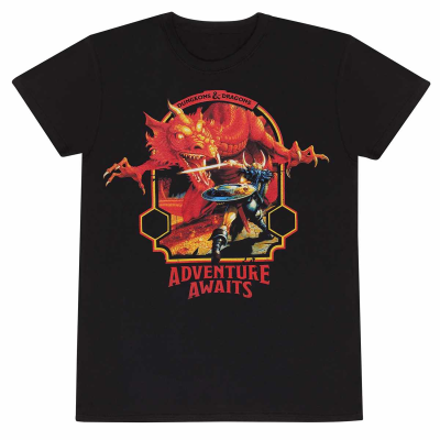 ** Dungeons And Dragons - Adventure Awaits (Unisex Black T-Shirt)  ** black