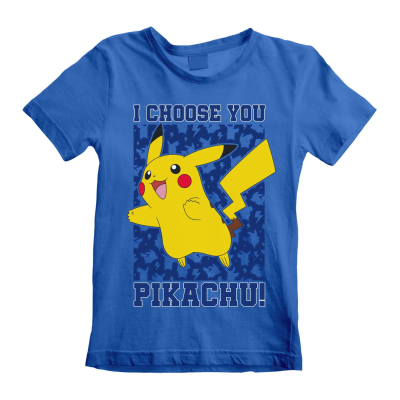 ** Pokemon - I Choose You (Unisex Blue T-Shirt) 12-13 Years ** blue