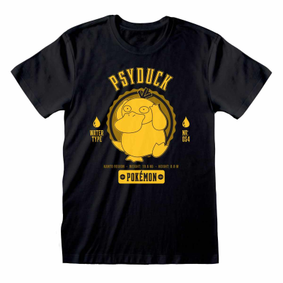 ** Pokemon - Collegiate Psyduck (Unisex Black T-Shirt)  ** black