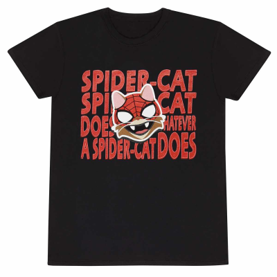 ** Marvel Spider-Man Miles Morales Video Game - Spider Cat (Unisex Black T-Shirt)  ** black