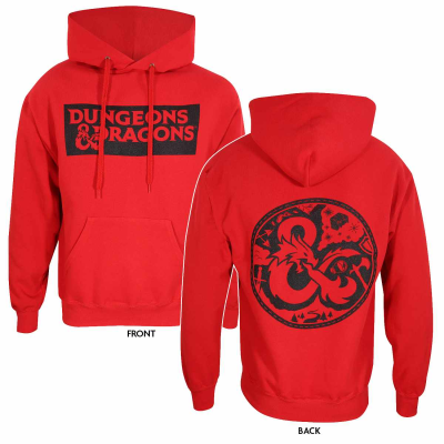 ** Dungeons And Dragons - Logo (Unisex Red Pullover Hoodie)  ** red