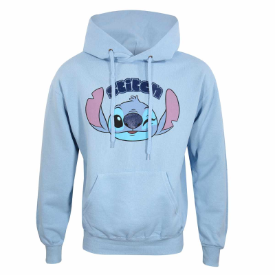 ** Disney Lilo And Stitch - Stitch Cute Face (Unisex Blue Pullover Hoodie)  ** blue