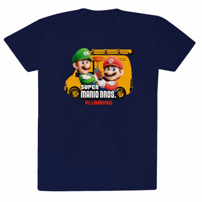 ** Nintendo Super Mario Bros - Plumbing (Unisex Navy T-Shirt)  ** Marine