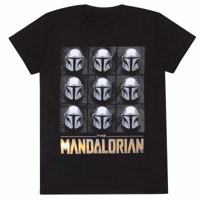 ** Star Wars: Mandalorian - Mando Helmets (Unisex Black T-Shirt)  ** black