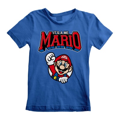 Nintendo Super Mario - Mario Varsity (Unisex Blue T-Shirt) 3-4 Years Blau