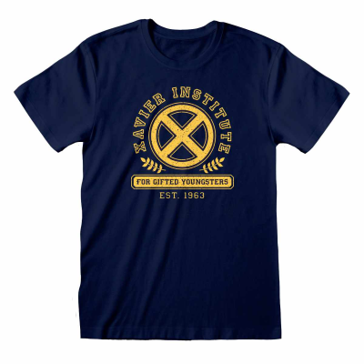 ** Marvel Comics X-Men - Xavier Institute Badge (Unisex Navy T-Shirt)  ** Marine