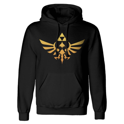 ** Nintendo Legend Of Zelda - Hyrule Logo (Unisex Black Pullover Hoodie)  ** black