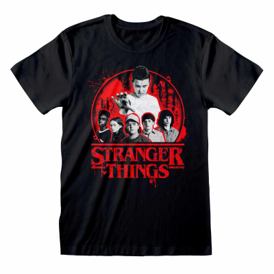 ** Stranger Things - Circle Logo (Unisex Black T-Shirt)  ** black