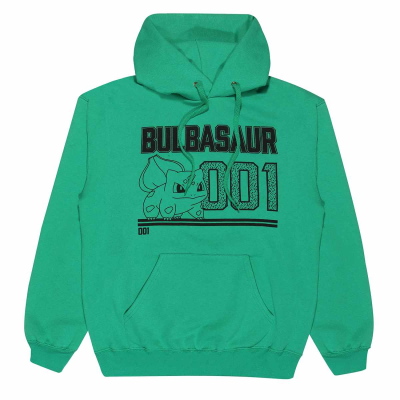 ** Pokemon - Bulbasaur Line Art (Unisex Green Pullover Hoodie)  ** green