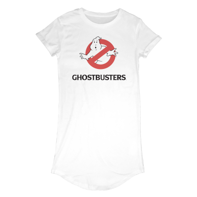 ** Ghostbusters - Logo (Womens White T-Shirt Dress)  ** White