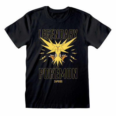 ** Pokemon - Legendary Zapdos (Unisex Black T-Shirt)  ** black