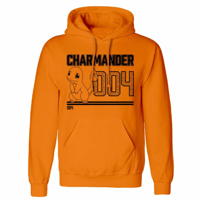 ** Pokemon - Charmander Line Art (Unisex Red Pullover Hoodie)  ** red