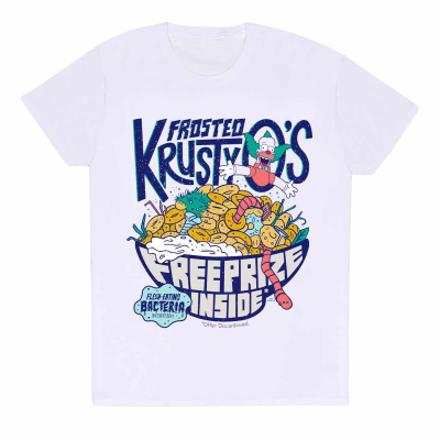 ** Simpsons - Frosted Crusty Qs (Unisex White T-Shirt)  ** White