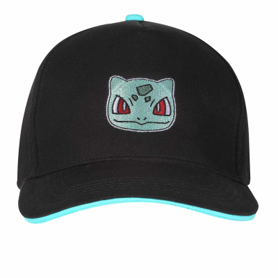 Pokemon - Bulbasaur Badge (Unisex Black Baseball Cap)  black