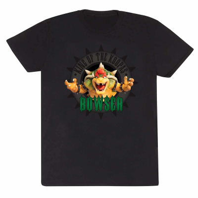 ** Nintendo Super Mario Bros Movie - Bowser Circle (Unisex Black T-Shirt)  ** black