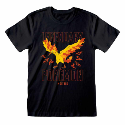 ** Pokemon - Legendary Moltres (Unisex Black T-Shirt)  ** black