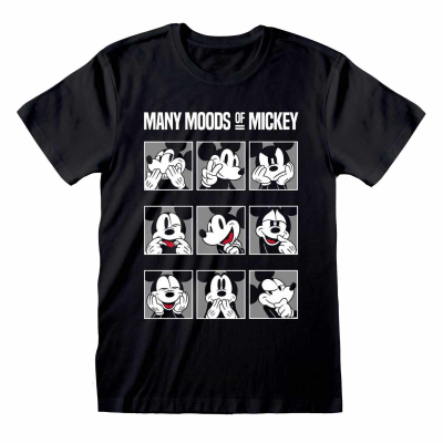 Disney Mickey and Friends - Many Moods of Disney Mickey (Unisex Black T-Shirt)  Schwarz