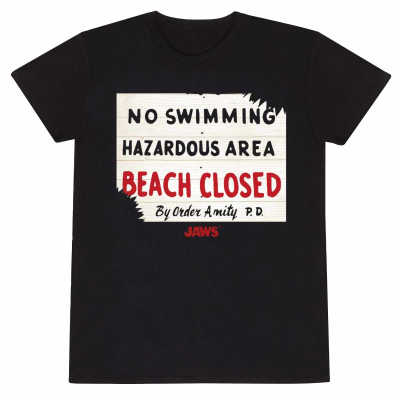 ** Jaws - No Swimming (Unisex Black T-Shirt)  ** black