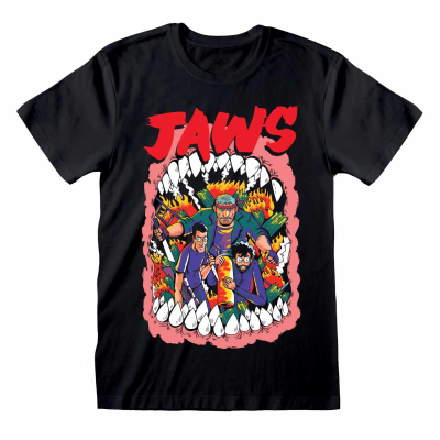 ** Jaws - Stylised Poster (Unisex Black T-Shirt)  ** black