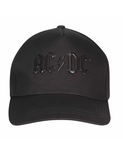 AC/DC - Shiny Black Logo (Unisex Black Snapback Cap)  black