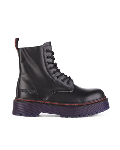 Aderlass 8-Eye Boots Plateau Leather Black-Purple