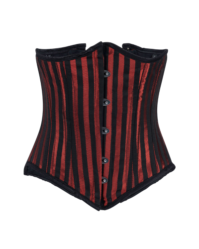 Aderlass Underbust Corset Brocade Stripe Schwarz Rot