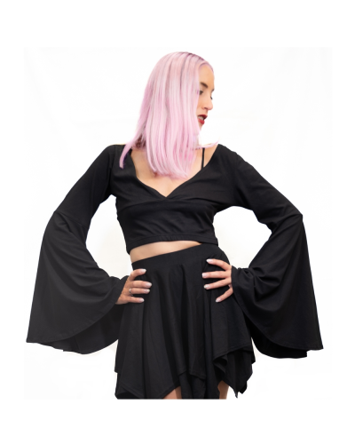 Aderlass Witch Crop Top Schwarz