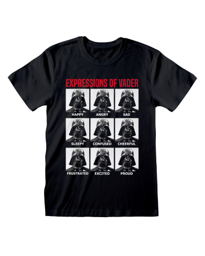 Star Wars - Expressions Of Vader (Unisex Black T-Shirt)  black