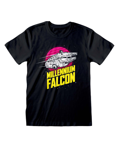 Star Wars - Millenium Falcon Circle (Unisex Black T-Shirt)  black