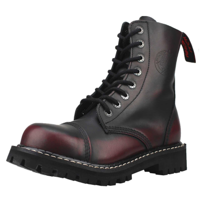 Angry Itch 08-Hole Boots Burgundy Rub-Off Leather Burgundy Red