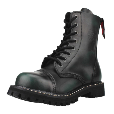 Angry Itch 08-Hole Boots Dark Green Rub-Off Leather green