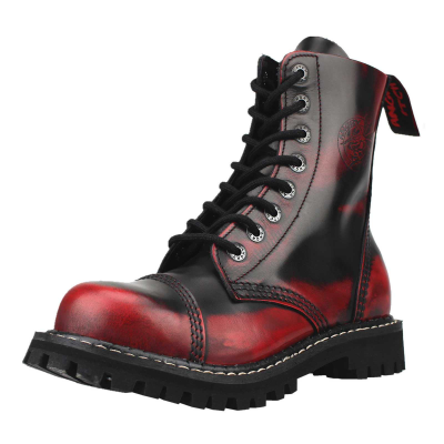 Angry Itch 08-Hole Boots Red Rub-Off Leather red